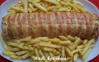 Csirkemell őzgerinc formában sütve