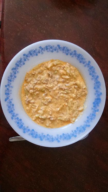 Zöldbabpörkölt