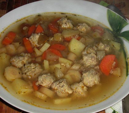 csorbaleves húsgombóccal