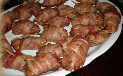 Baconos csirke máj