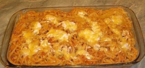 Csirkemelles rakott makaróni