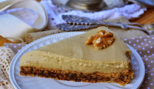 Diós kávékrémes torta