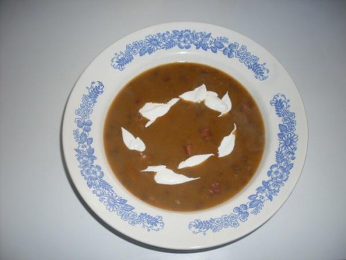 Lencseleves füstölt hússal