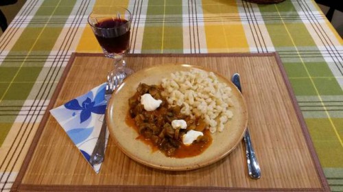 Gombapaprikás galuskával