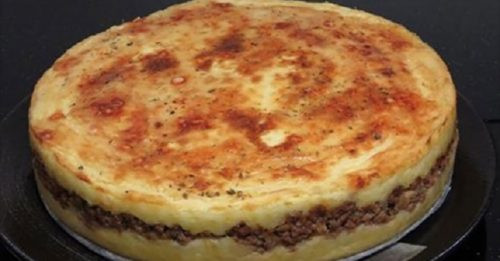 Burgonyapüré torta darálthússal